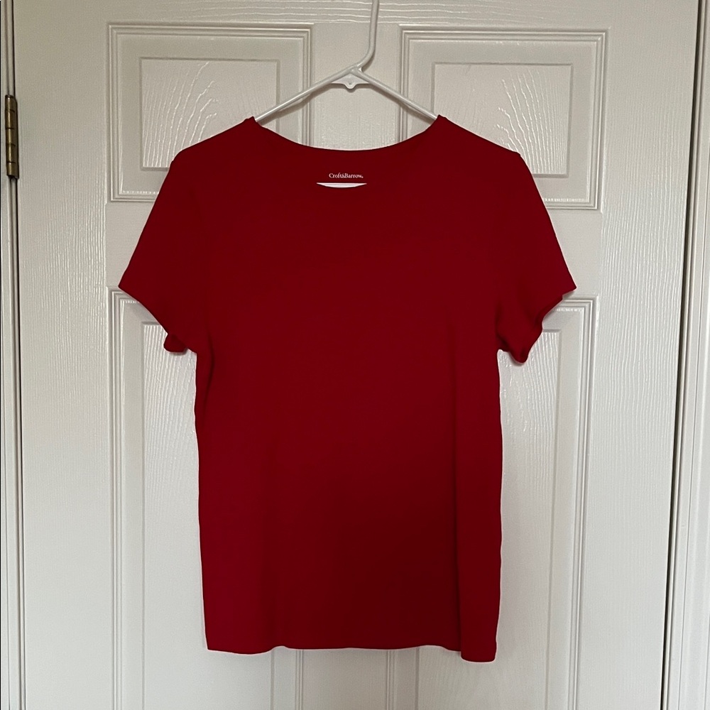 Croft and Barrow - "The Classic Tee" T-shirt - Medium Short Sleeves Red